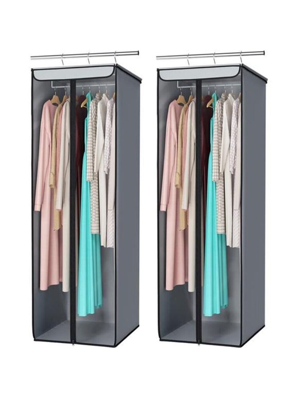 Hanging garment bags 54 inch clothes storage closet organizer dustproof clear wi